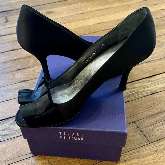 STUART WEITZMAN GigiRitz Satin Ruffle Heels - Picture 8 of 11